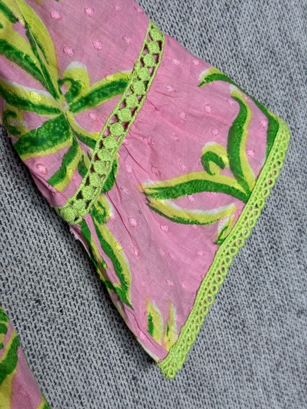MODAPOSA XL Pink and Green Cotton Dress with Tassels - Picture 11 of 13